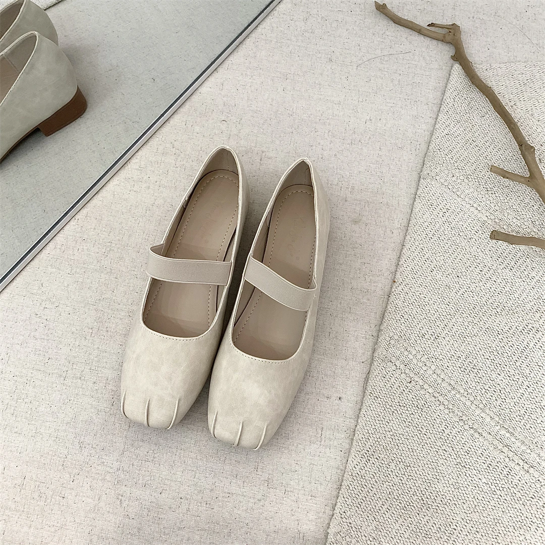 2024 осенняя модная балетная женская обувь на плоской подошве в стиле ретро