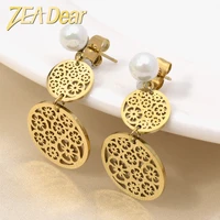 zeadear new creative earrings for women simple fashion gold pendant rectangular hollow square earrings jewelry gift ze es0007