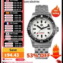 San Martin Men Diving Watch 41mm Miyota 8215 Original Design Automatic Mechanical Bracelet Waterproof 20 Bar Luminous BGW9