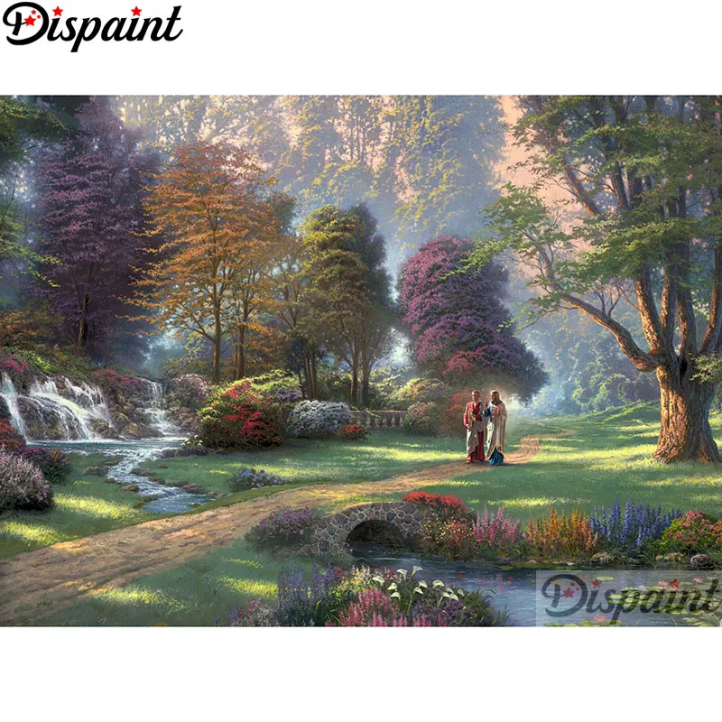 Dispaint Алмазная вышивка &quotДерево пейзаж&quot узор DIY 5D алмазная живопись рукоделие