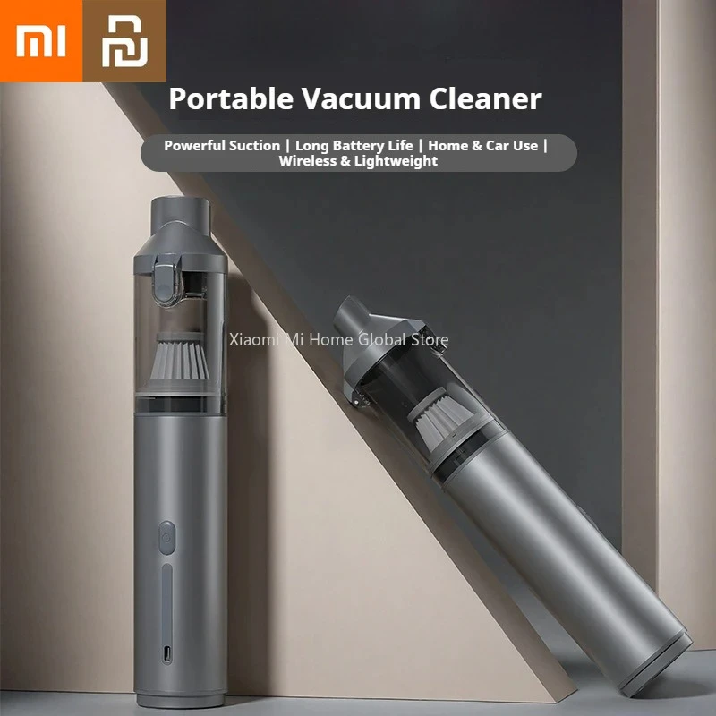Фото Автомобильный пылесос Xiaomi Youpin, надувной 2 в 1, портативный беспроводной пылесос, ручной мини-вентилятор с высоким всасыванием, инструменты для очистки №1