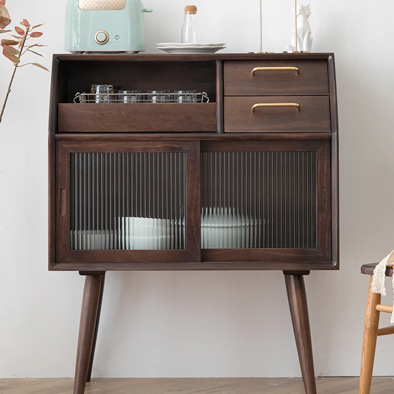 

Glass Sideboard Storage Cabinet Mobile Kitchen Wine Garage Wood Makeup Cabinet Pantry Drawer Small Meubles Tv Home Furniture