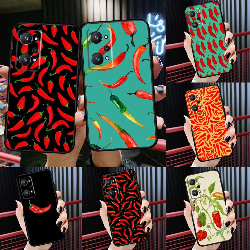 

Red Chilli Pepper Pattern Case For Realme 9 Pro Plus 8i 9i GT Neo 2 3 GT Master Cover For OnePlus 10 9 Pro Nord2 9R