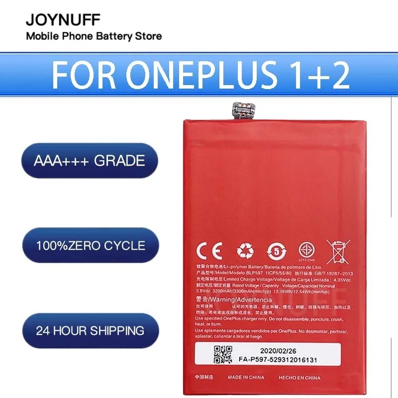 

New Battery High Quality 0 Cycles Compatible BLP597 For OPPO ONEPLUS 1+2 Second generation Replacement Sufficient Batteries+tool