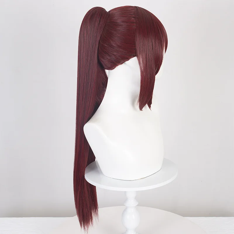 Lingqi Puella Magi Madoka Magica Zuocang абрикосовый косплей темно-красный парик челюсти зажим