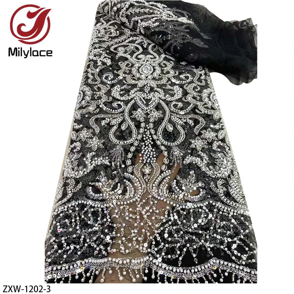 Французская Тяжелая кружевная ткань из бисера высококачественные африканские