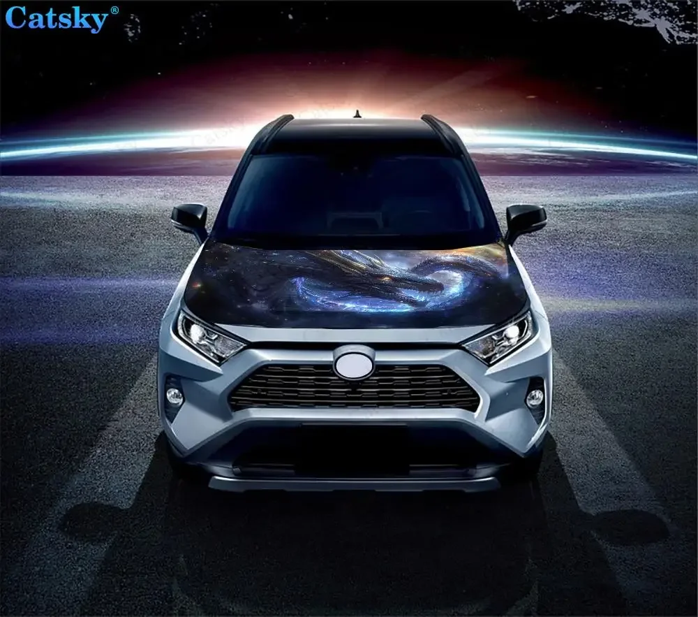 Виниловая пленка с рисунком дракона летающего в космосе