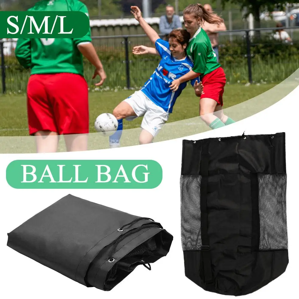 

Football Net Bag Durable Mesh Drawstring Gym Sports Bag Capacity Large Mesh Equipment Bag Net O3h0