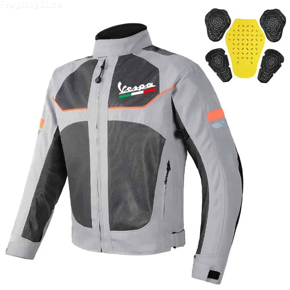 

For Vespa Summer breathable mesh motorcycle jacket protective gear