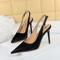 2022 summer women 9 5cm high heels crystal sandals lady stripper fetish heels slingback red sandles plus size 43 nightclub shoes