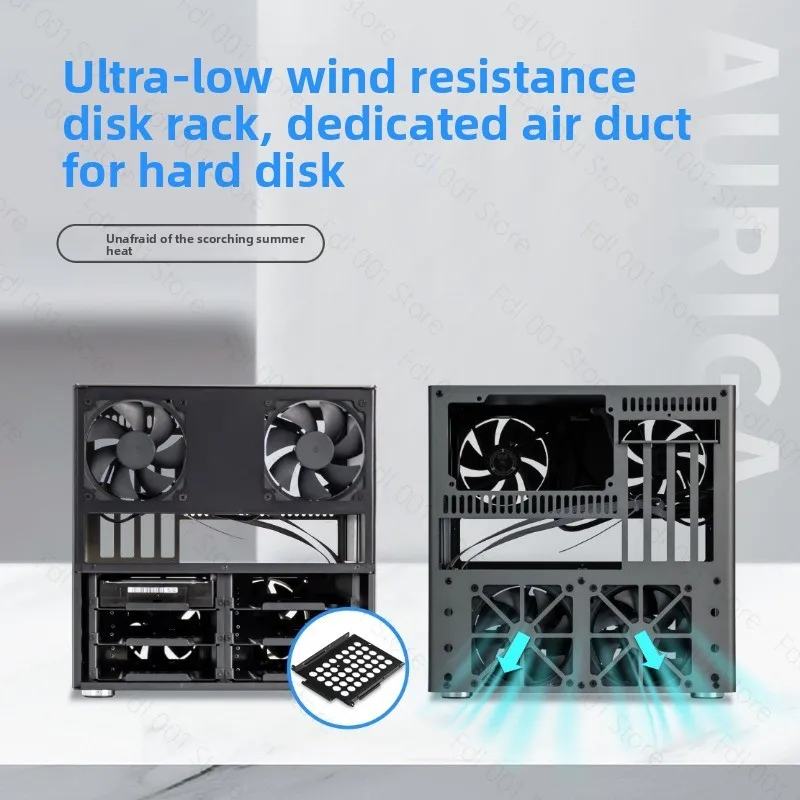 Корпус NAS на 6 отсеков, ATX, с мощным блоком питания, MATX, полноразмерный PCIe, Heiqunhui AIO, для хранения файлов (art.: 3920da272face) - 3920da272face