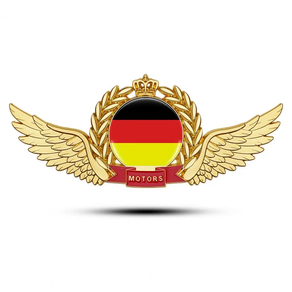 Прочная Изысканная 3D наклейка с короной крыльями и государственным флагом