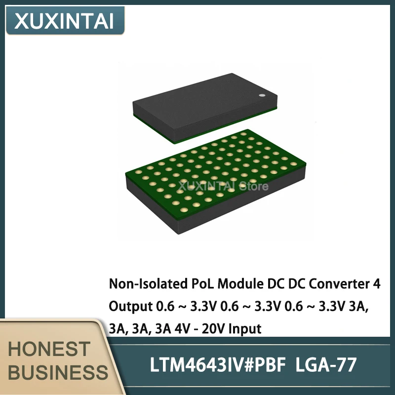 

5Pcs/Lot LTM4643IV#PBF LTM4643IV Non-Isolated PoL Module DC DC Converter 4 Output 0.6 ~ 3.3V 0.6 ~ 3.3V 0.6 ~ 3.3V 3A, 3A, 3A