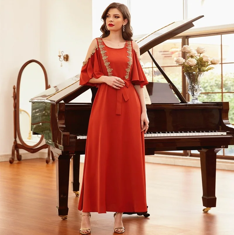 Abaya Dubai Turkey Muslim Party Dress Islam Clothing Caftan Marocain Evening Dresses For Women Robe Longue Musulmane Femme