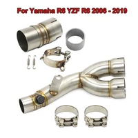 for yamaha r6 yzf r6 motorcycle link exhaust muffler y mid pipe silencer system eliminator 2006 2009 2010 2011 2012 2013 2019