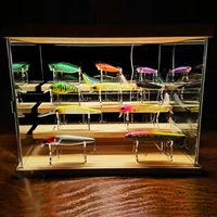 lure fishing baitcasting spinning round reel tools gear tackle display storage box acrylic stand case storage box