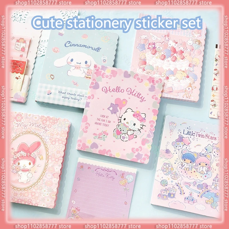 

Sanrio набор букв Kawaii Kt Cat Mymelody Cinnamoroll Мультяшные японские наклейки-конверты Детские Канцелярские товары подарок письменные принадлежности