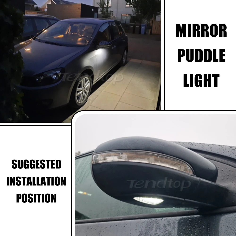 Error Free LED Side Rearview Mirror Floor Ground Lamp Puddle Welcome Light For VW Passat B7 Golf6 GTI Cabriolet Touran 2010-2019