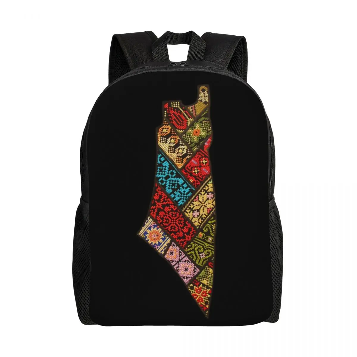 

Personalized Palestine Embroidery Palestinian Map Backpack Women Men Fashion Bookbag for School College Traditional Tatreez Bags