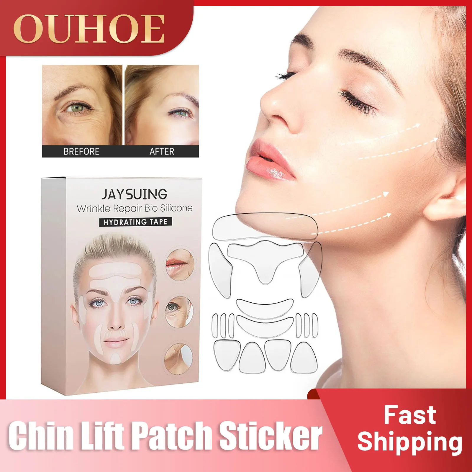 

Anti Wrinkles Facial Patches Cheek Chin Sticker Reusable Forehead Anti-aging Lifting Firming Fine Lines Wrinkle Patches for Face