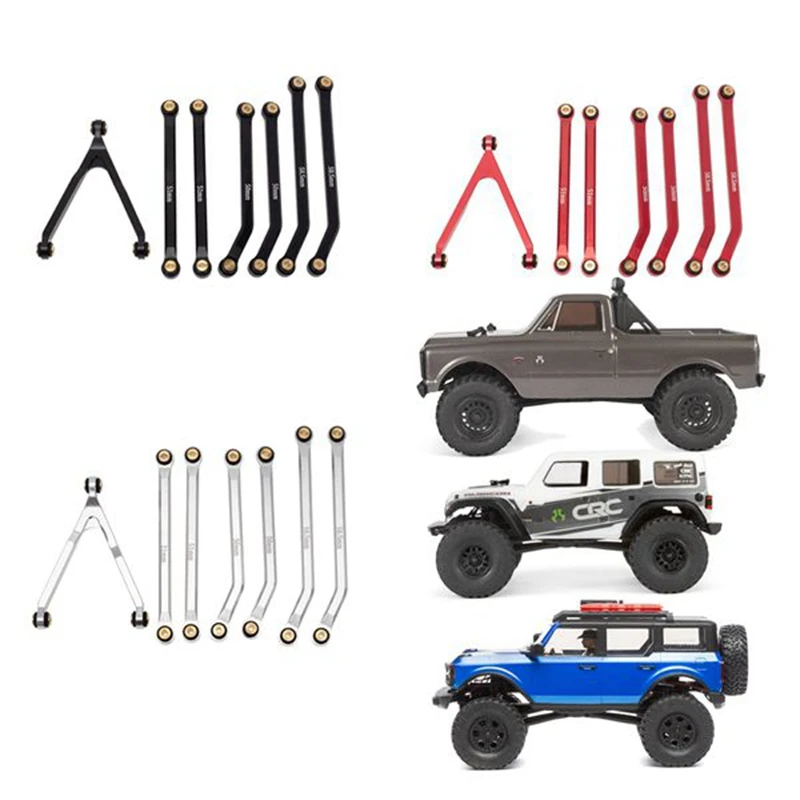 CNC High Clearance Chassis Link Rod Set For Axial SCX24 AXI00001 C10 AXI00002 JEEP AXI00006 Bronco 1/24 RC Car Parts