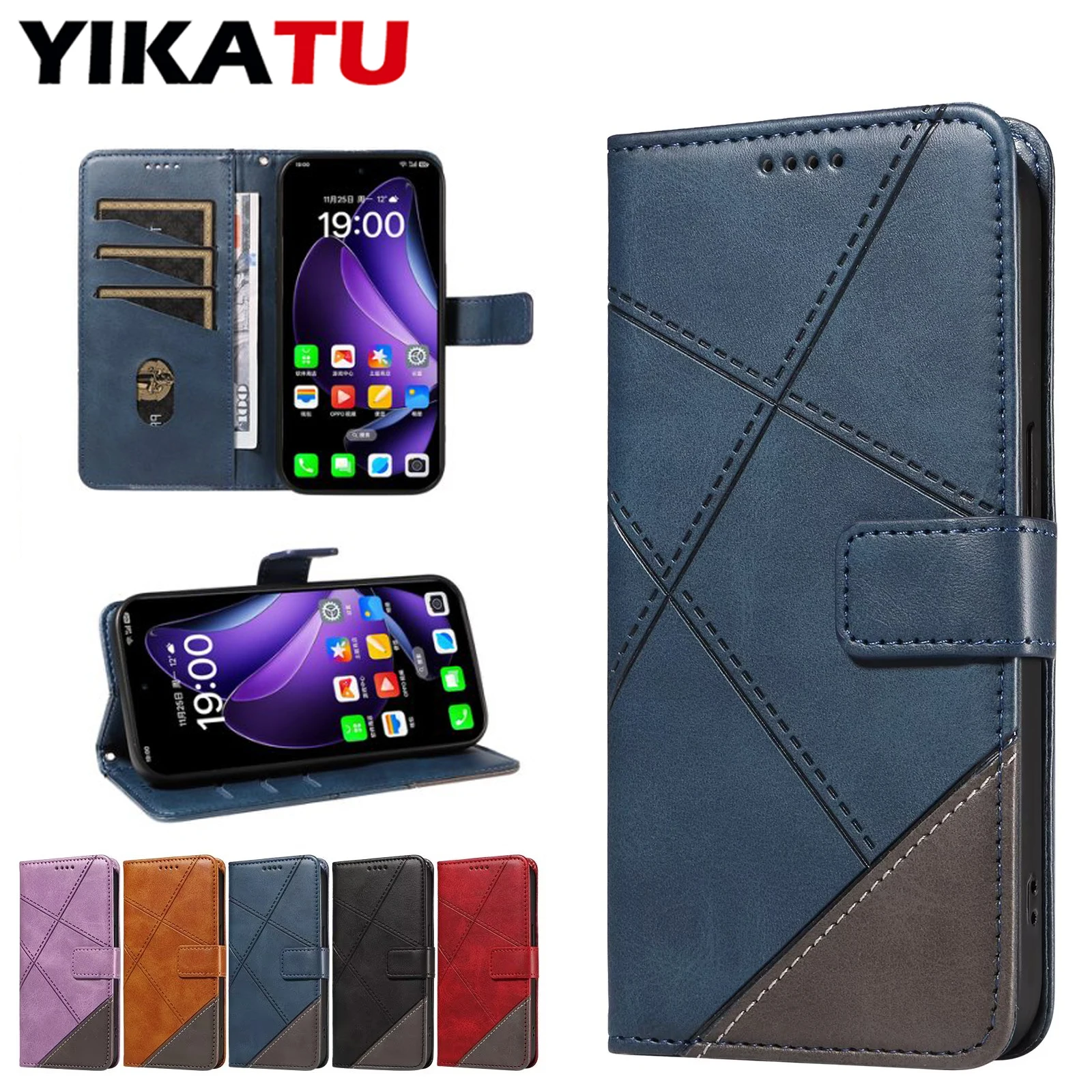 Фото Чехол-кошелек для OPPO Realme C75 C71 C67 C65 C63 C61 4G C55 C53 C35 C33 C31 C30 C25 C21 C20 C15 V60 Pro V23 V20 V11 GT Neo6 6T 5G №1