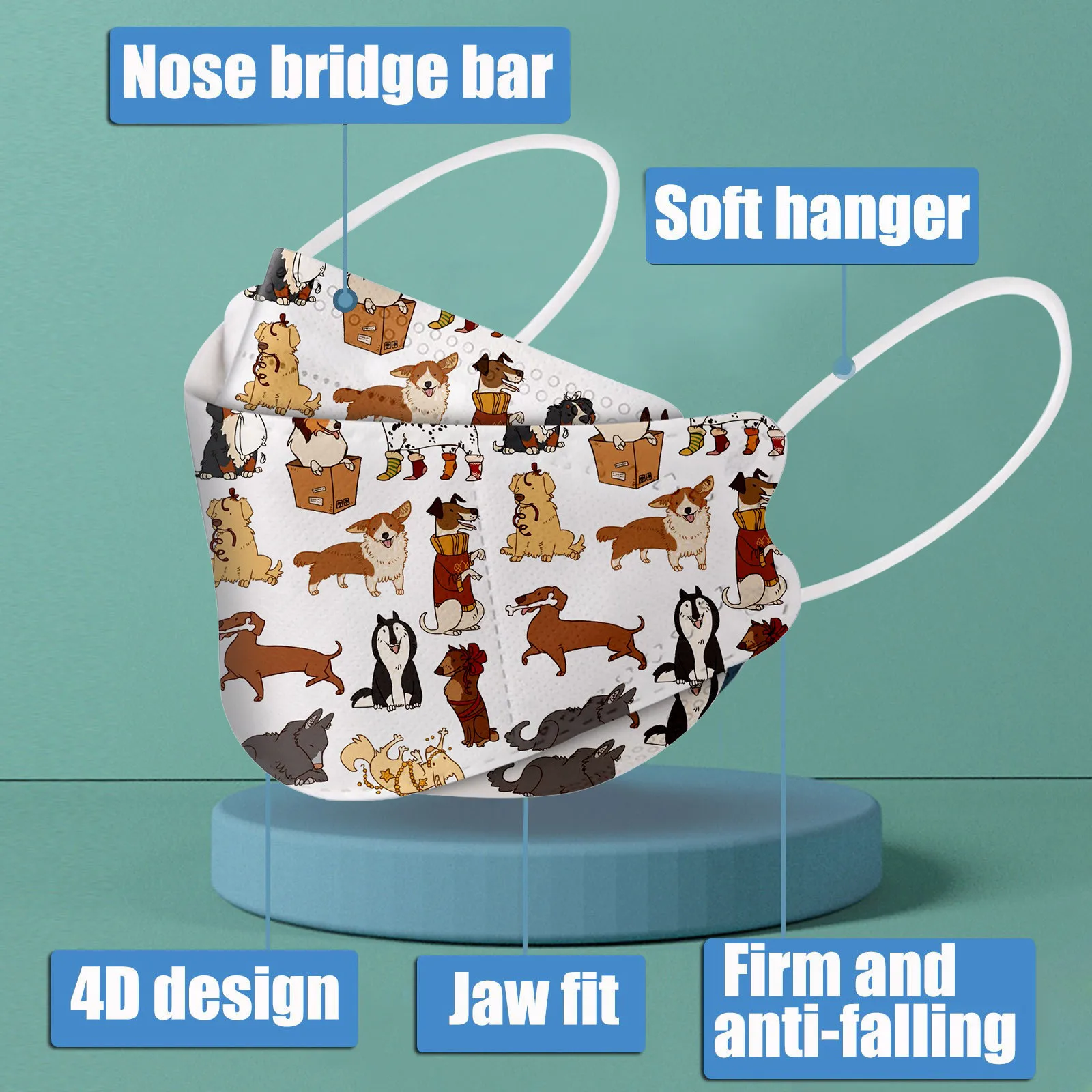 10 шт. одноразовые маски для лица в форме рыбы с мультяшным дизайном |