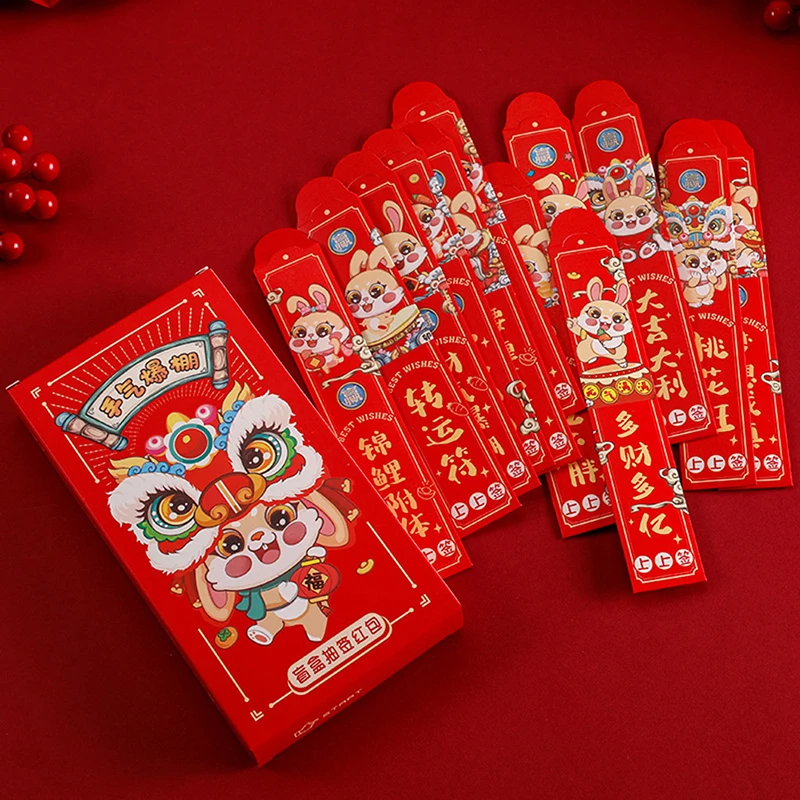

12 шт., красные конверты на Китайский Лунный Новый год
