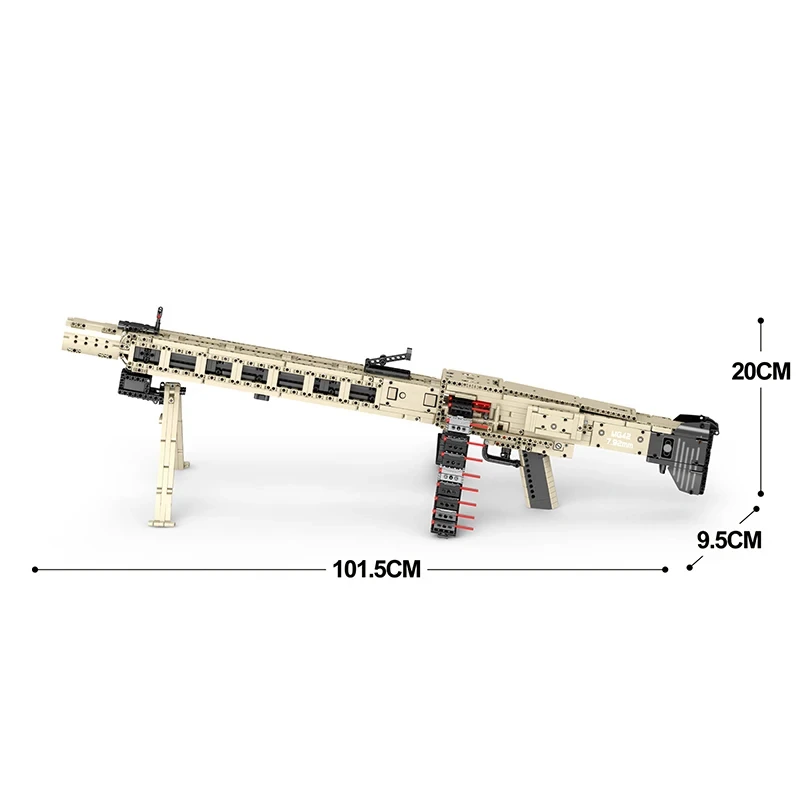 Электрический пистолет AmazingBlocks MG42 строительные блоки 1886 шт. тема Второй мировой