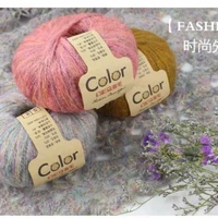 3pcs colorful mohair 50gball medium and small angora long velvet color section wool yarn hand woven ball cotton yarnknitting