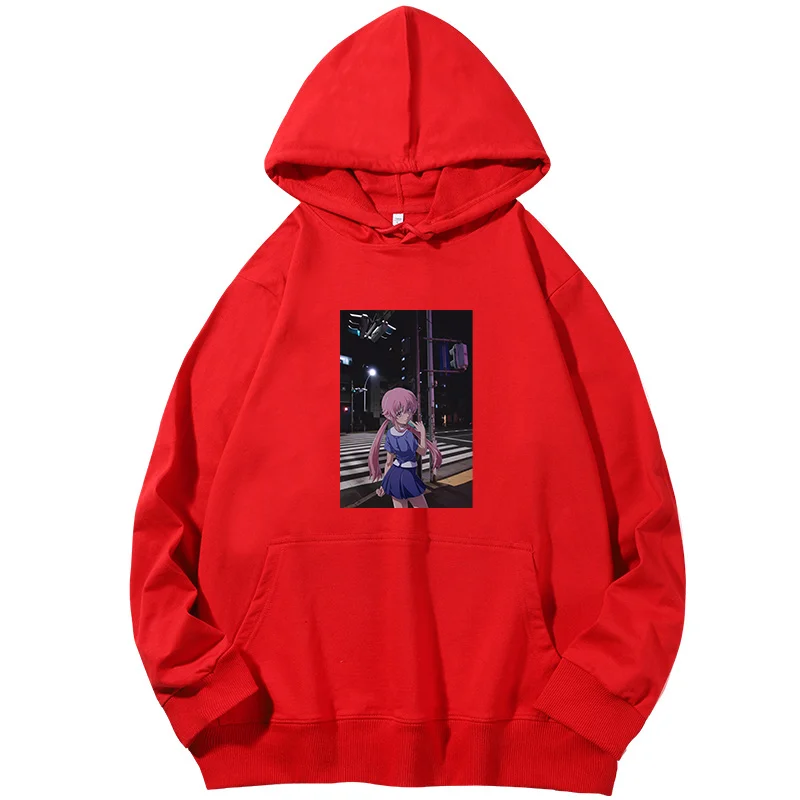 

Boy Mirai Nikki Gasai Yuno Future Diary fashion graphic Hooded sweatshirts Unisex Spring Autumn essentials hoodie Men's clothing