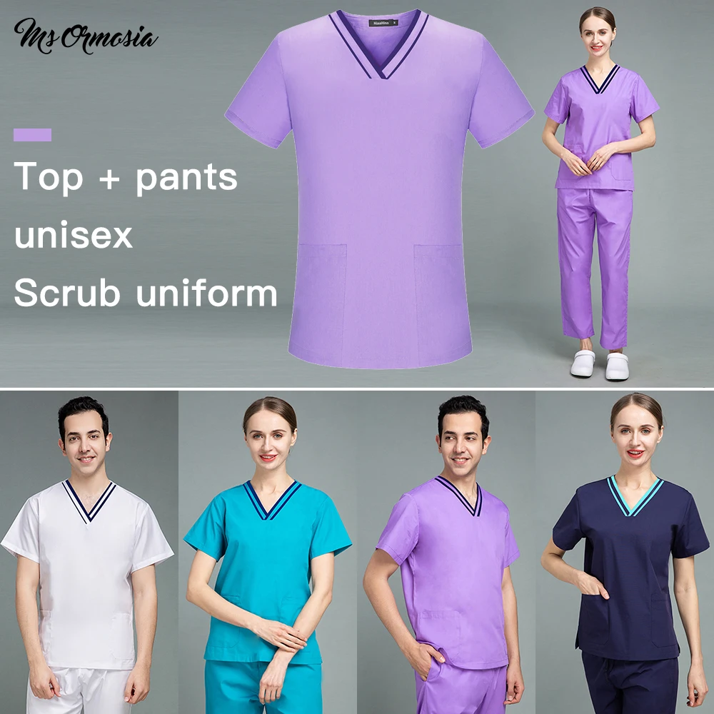 

Униформа Стоматологическая Больничная для медсестер, скрабы, костюмы, рабочая одежда для врачей и домашних животных, дышащая однотонная ме...