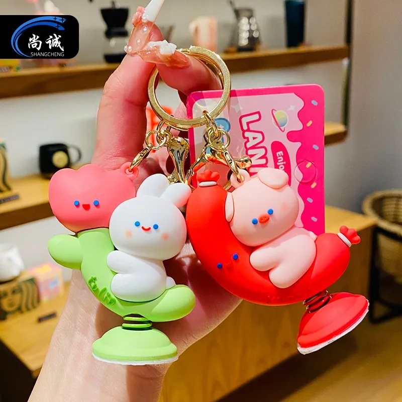 

Creative diamond-encrusted Star Bear keychain pendant fashion keychain hanging decoration transparent bear girl bag pendant