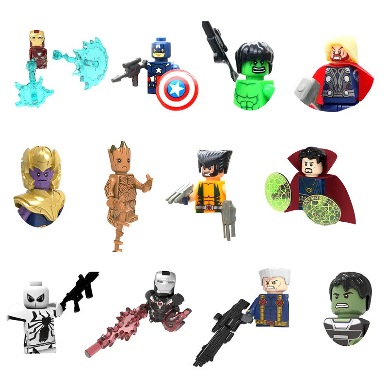 Конструктор с супергероями Грут тва Локи Халк танос Тор Капитан Америка военная машина зрение Сокол доктор странные Кирпичи Игрушки Конструктор с супергероями Грут тва Локи Халк танос Тор Капитан Америка военная машина зрение Сокол доктор странные Кирпичи Игрушки