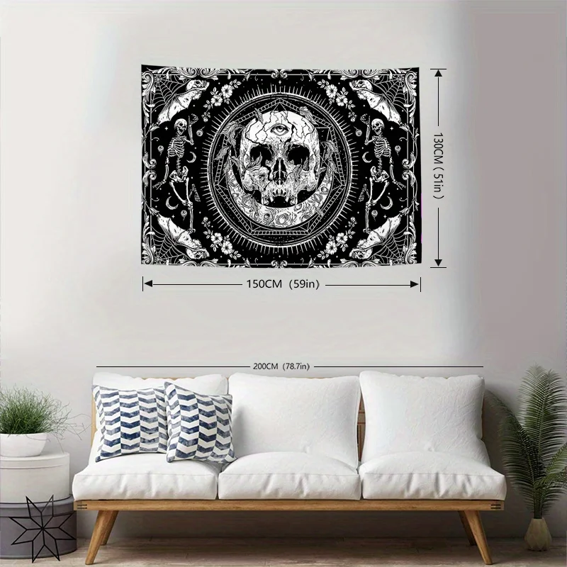 Гобелен в стиле бохо с принтом черепа 1 шт. настенный гобелен из персиковой кожи