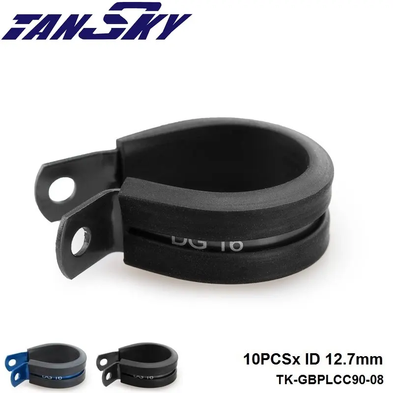 

10PCS x Aluminum Rubber Lined Cushioned P Clamp ID 12.7mm (Color:Blue,Black) TK-GBPLCC90-08