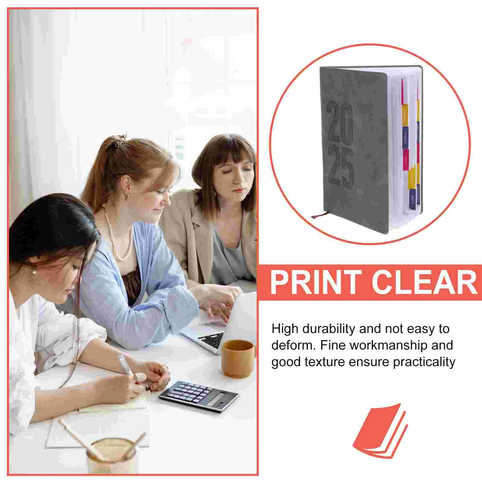 Блокнот 2025 Износостойкий Agenda Удобный ежедневник 2100X1450X180CM Серый офис