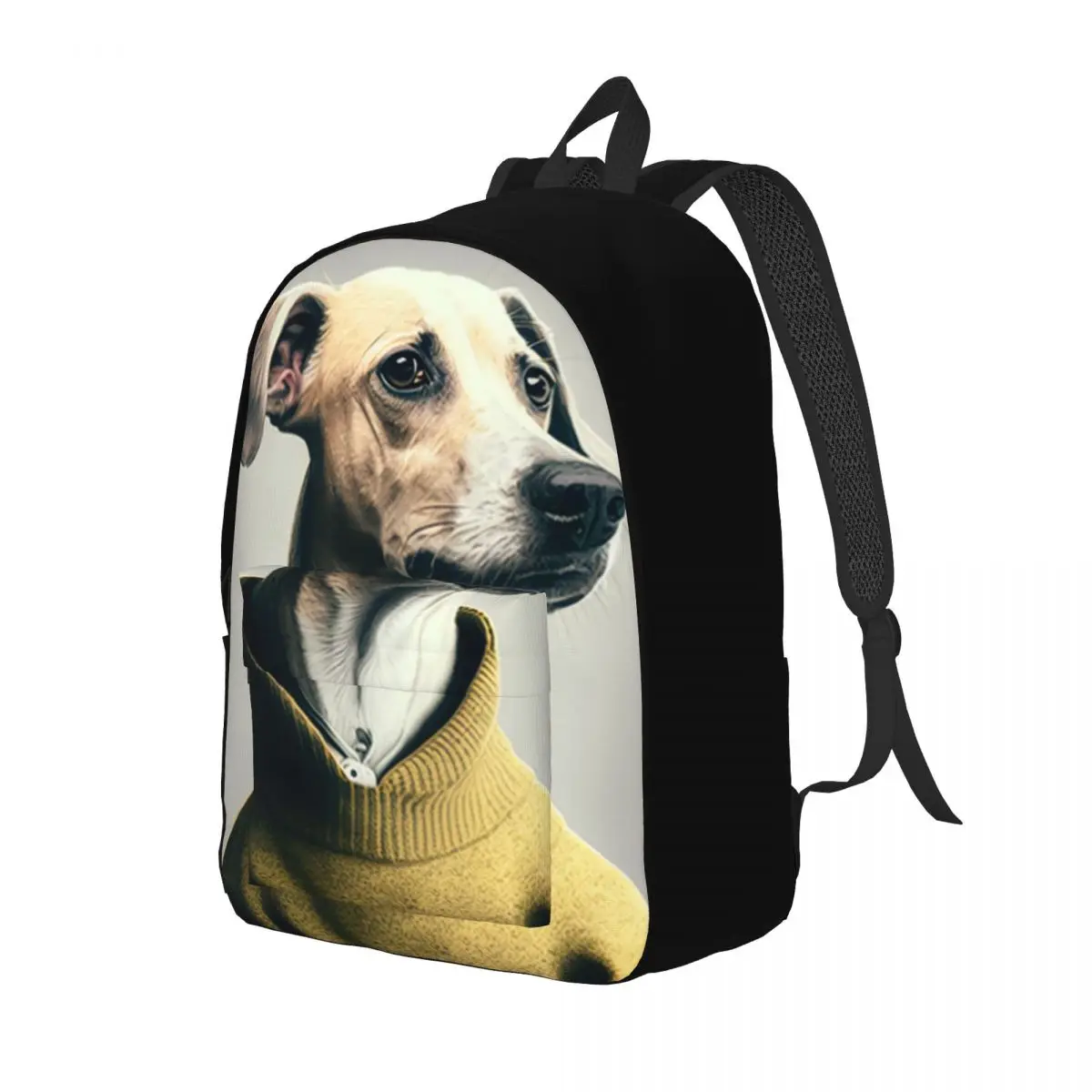 

Dog Canvas Backpacks Dapper Clothing Amazing Portraits Elegant Bag Elementary School Backpack Soft Bags