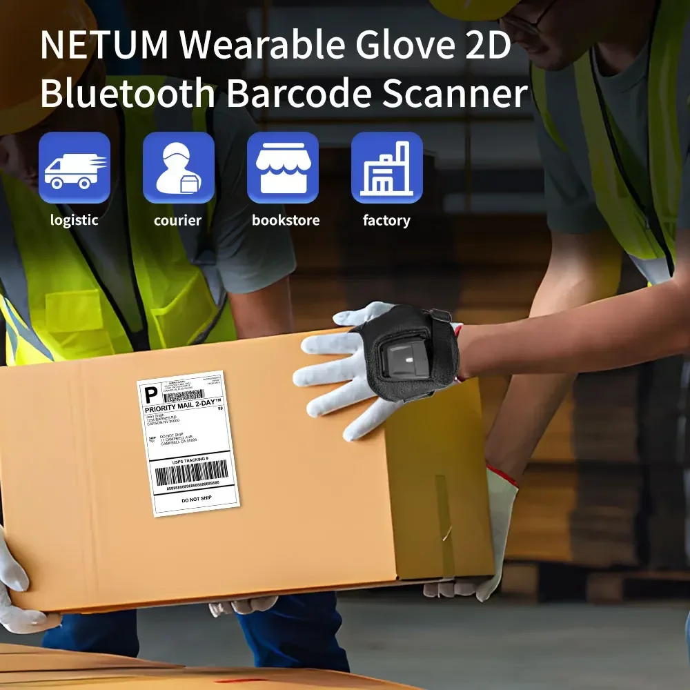 Сканер штрих-кодов NETUM RS-8000PT RS-9000PT, носимый на руке, с считывателем Zebra SE4107, IP54, для склада (art.: 3920d9df7f484) - 3920d9df7f484