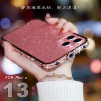 bling rhinestone glitter crystal dimond bumper case for iphone 13 12 11 pro xs max case metal cover for iphone 7 8 plus x xr se