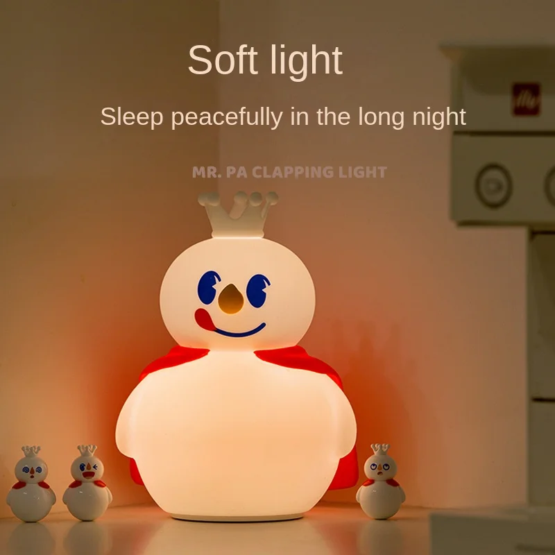 

Honey Snow Ice City Snow King nightlight bedroom sleeping bedside silicone pat lamp eye protection children's desk lamp