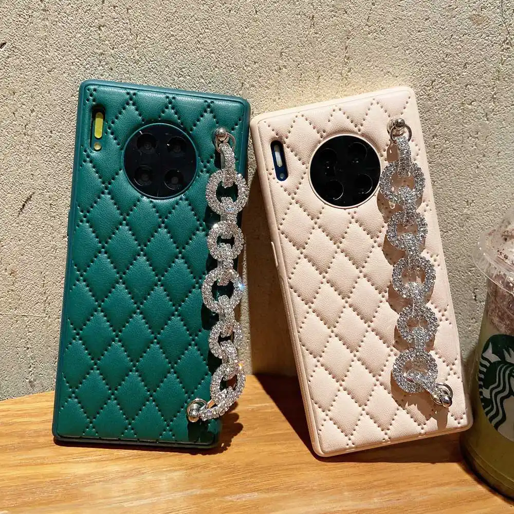 Чехол для Honor 60 Pro Женский чехол из искусственной кожи с браслетом и стразами Huawei 50