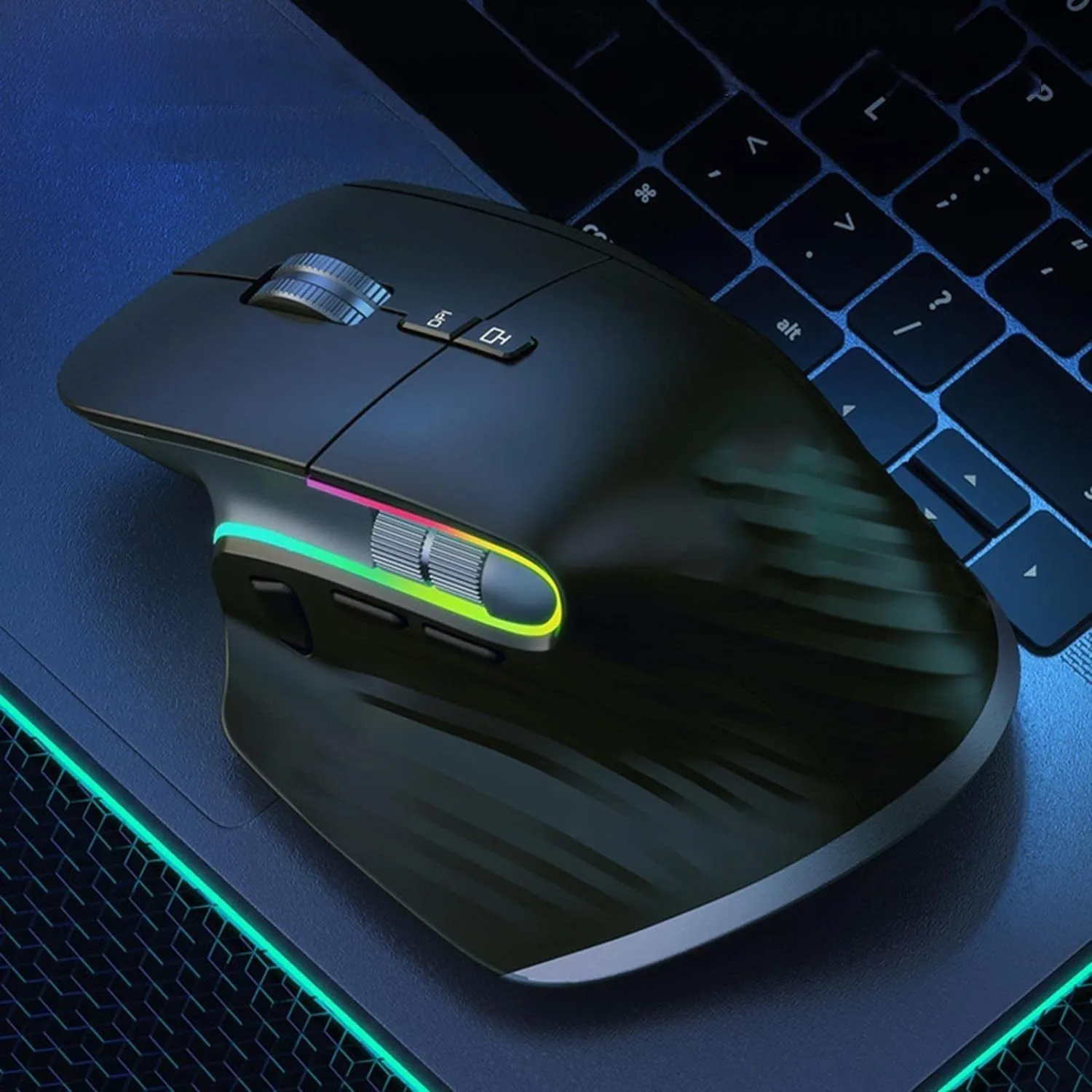 

2.4G Bluetooth Wireless Mouse 4000DPI Rechargeable Silent Gaming Ergonomic Mouse Mause for PC Laptop 9 Button RGB Mice