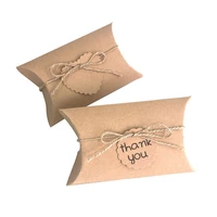100pcs favor candy box bag new craft paper pillow shape wedding favor gift boxes pie party box bags eco friendly kraft promotion
