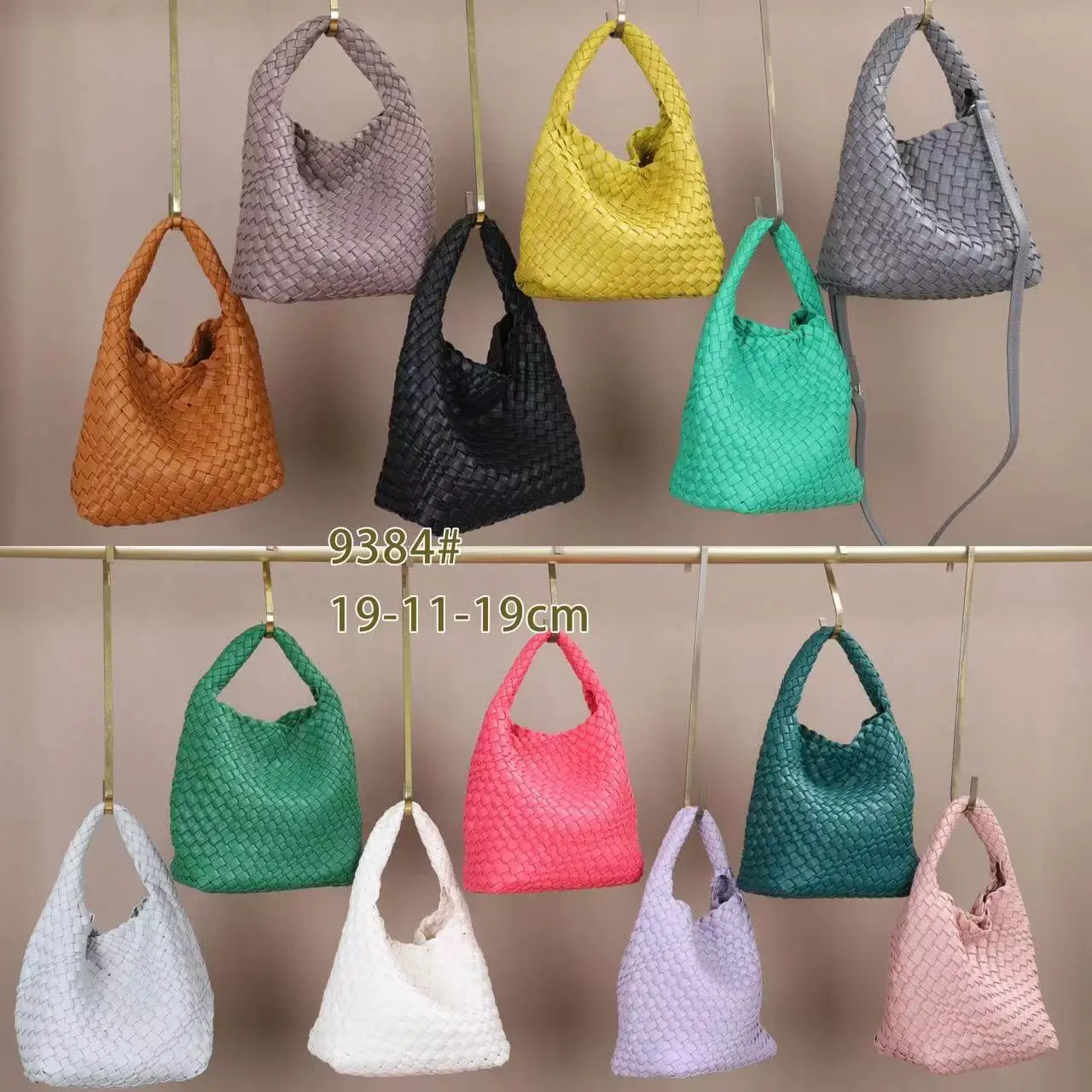 Rejolly Women Vegan Leather Hand-Woven Tote Handbag Fashion Shoulder Top-handle Bag All-Match Underarm Bag with Purse