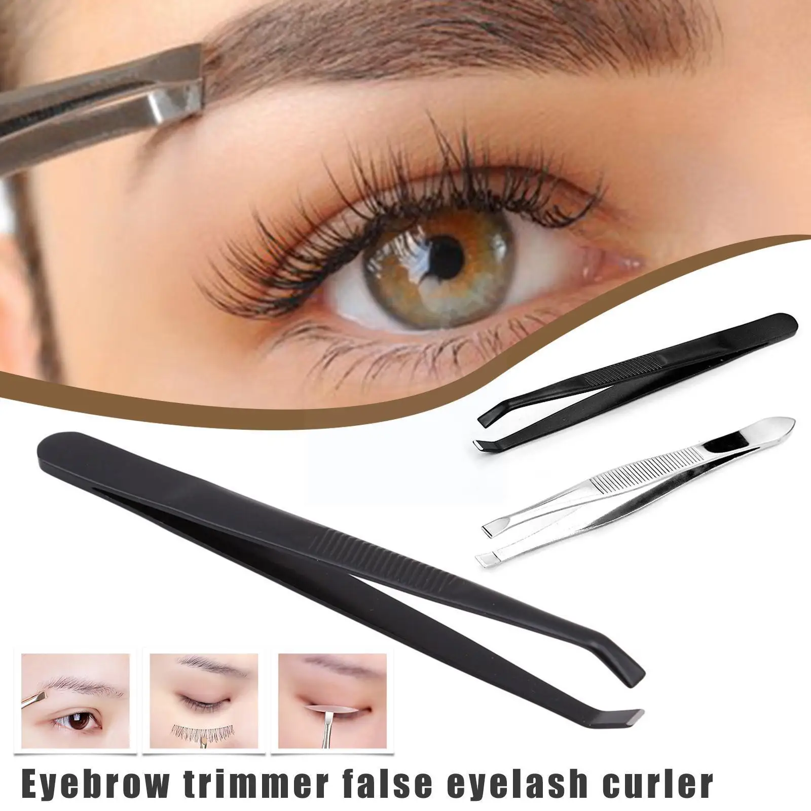 

1pc Eyebrow Tweezer Steel Slant Tip Eyes Tweezer Clip For Face Hair Removal Make Up Tools Pince A Epiler Z8y1