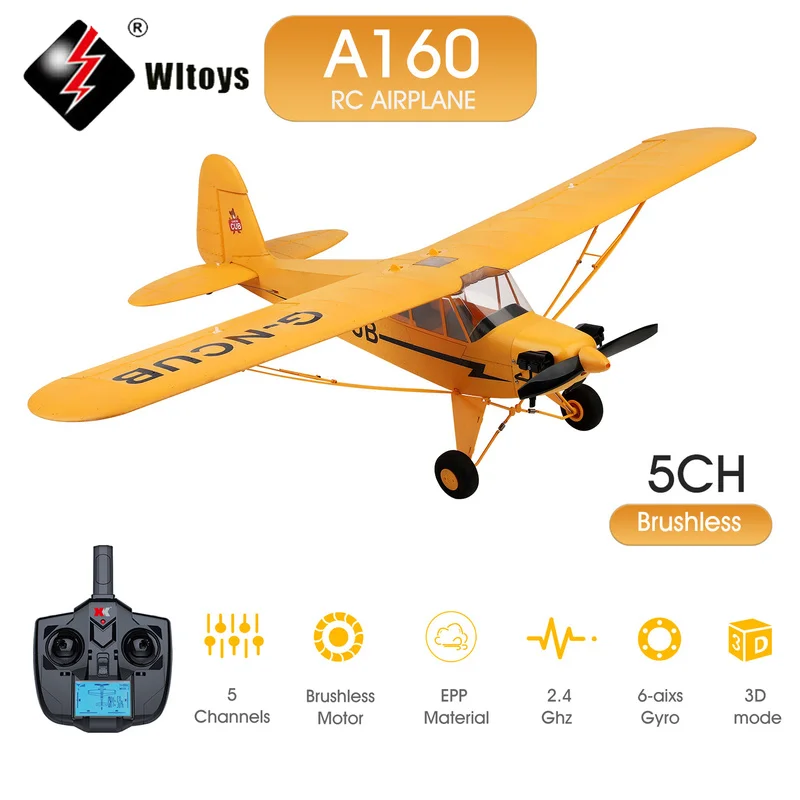 

Wltoys 3D/6G XK A160 RC Airplane 650mm Wingspan 5 CHs Radio Remote Control Aircraft Brushless Motor Plane Toys for Children Kids