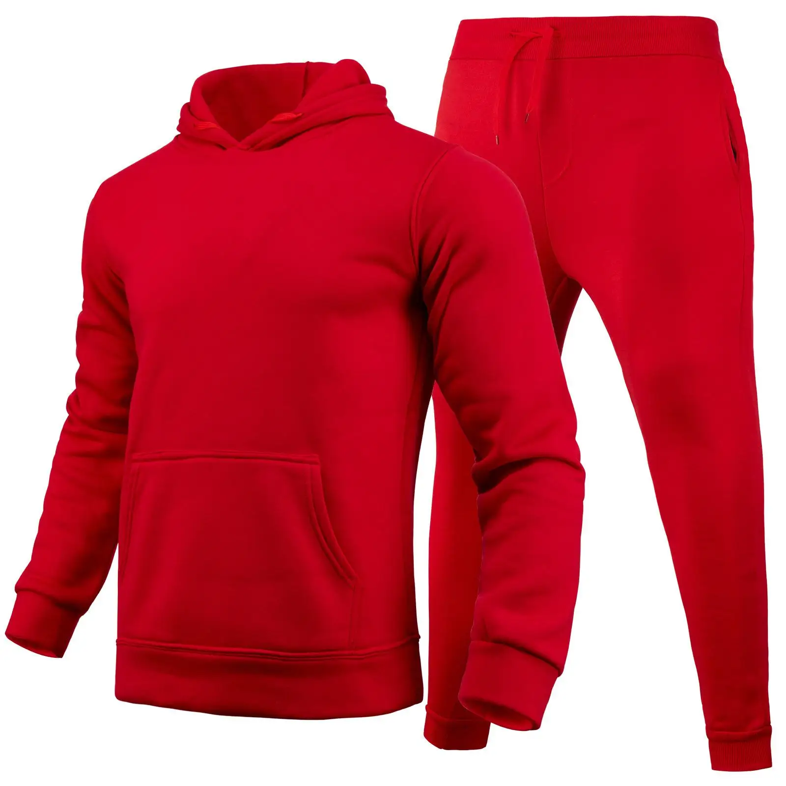 

Women And Men Solid Color Hoodie Set Pocket Long Sleeve Women Hoodie Set Solid Color Women Set Hoodie +Pants