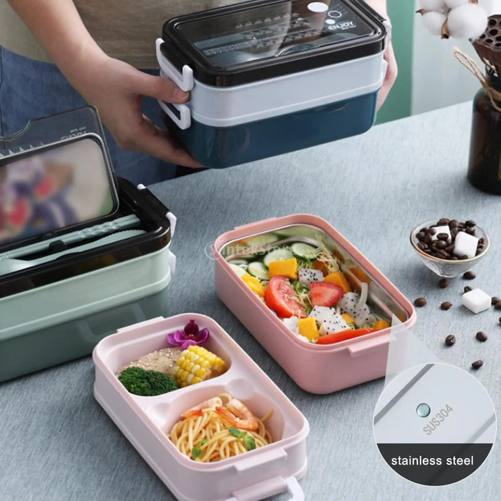 Контейнер для обеда Bento Box Штабелируемые коробки завтрака Безопасная упаковка