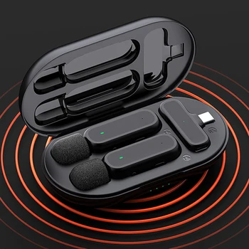 Wireless Lapel Microphone Micro Telephone Portable Charging Box Mic Wireless Microphone For Mobile Cell Phone Android Iphone 1